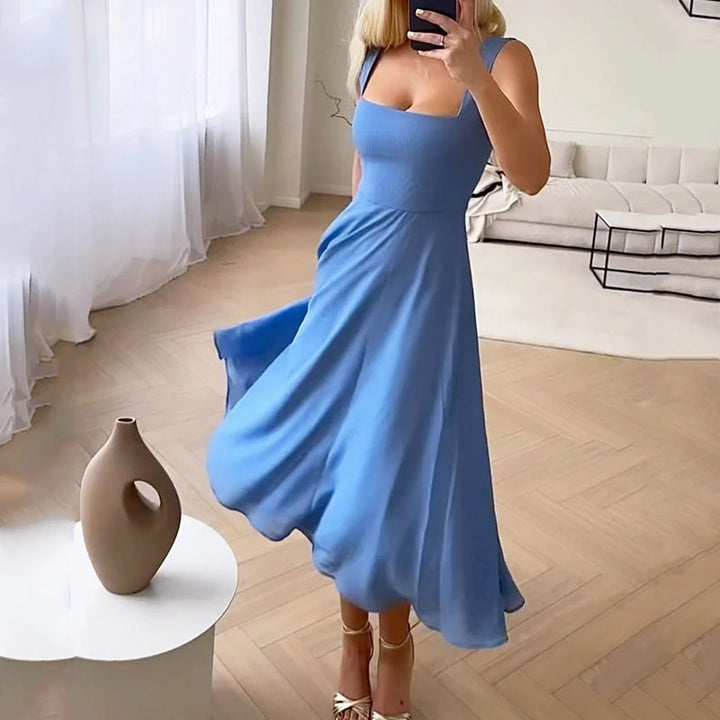 Hannah - Women Wedding Guest Elegant Square Midi Dress