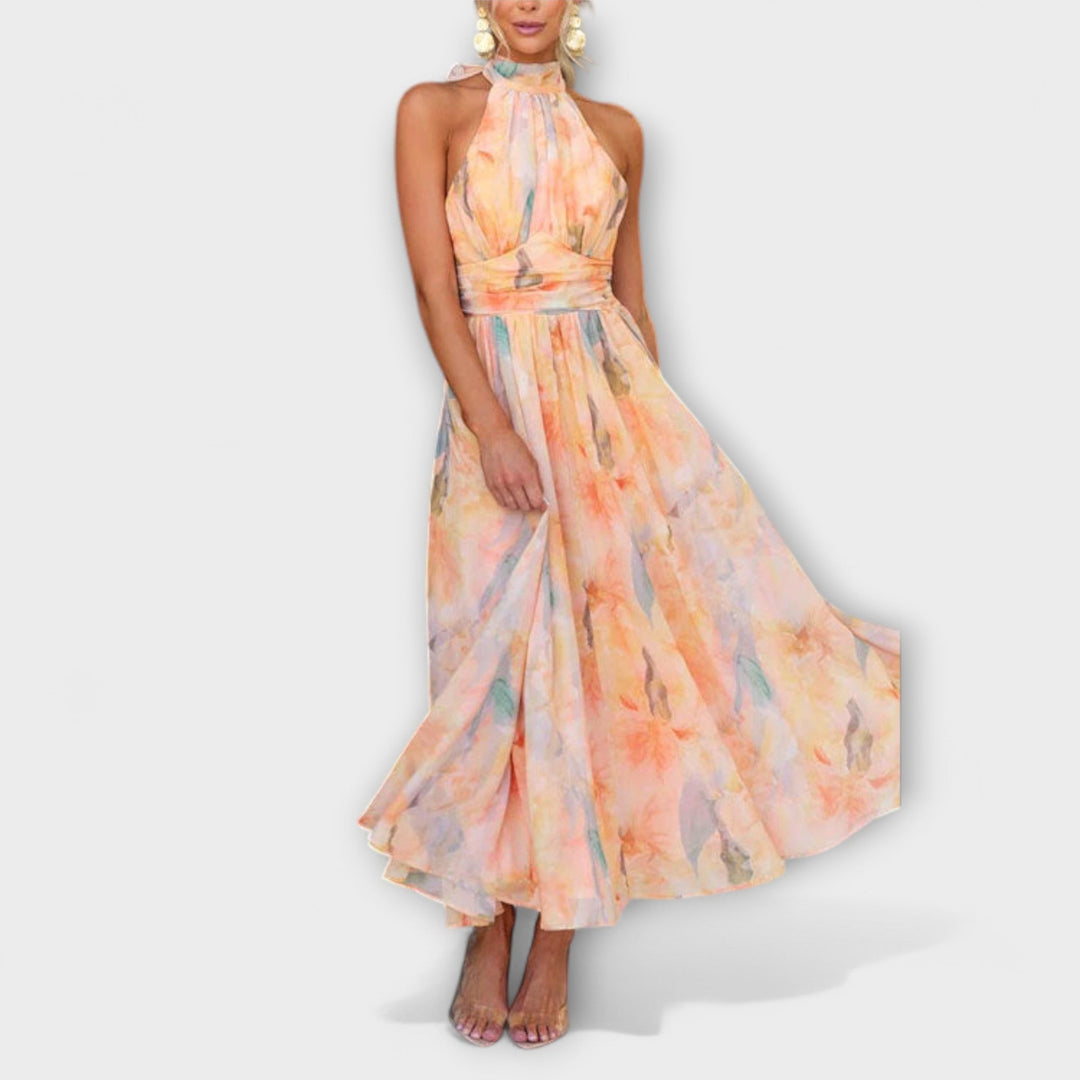 Arie - Elegant Halter Neck Cocktail Dress