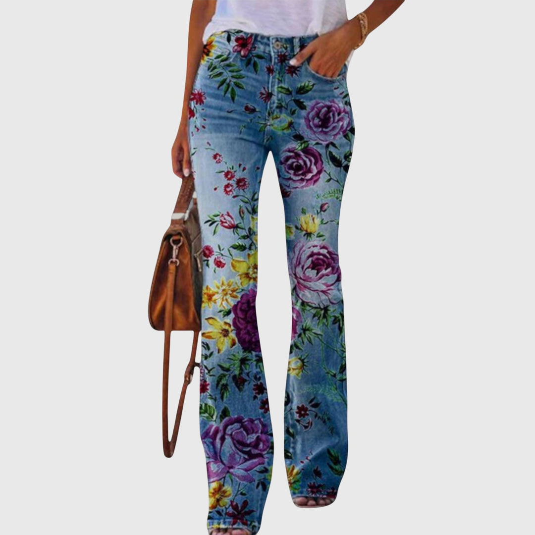 Cloe - Women Pants With Flowers