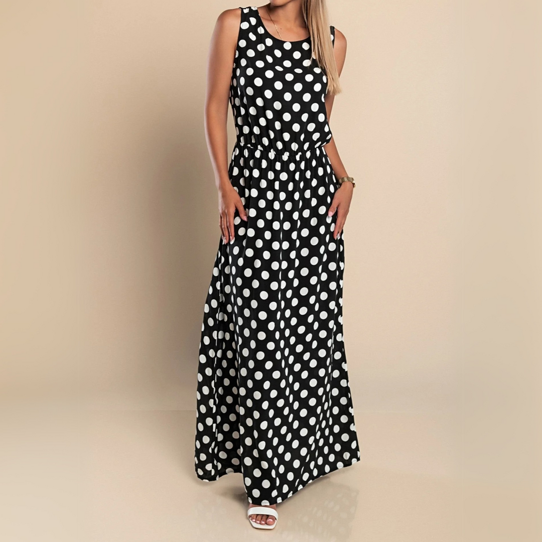 Paula - Elegant Polka Dot Maxi Dress