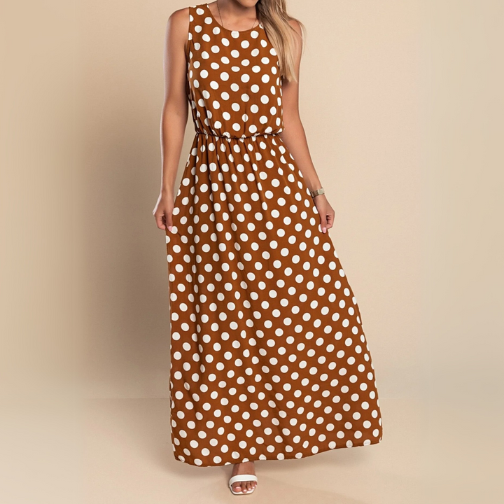 Paula - Elegant Polka Dot Maxi Dress
