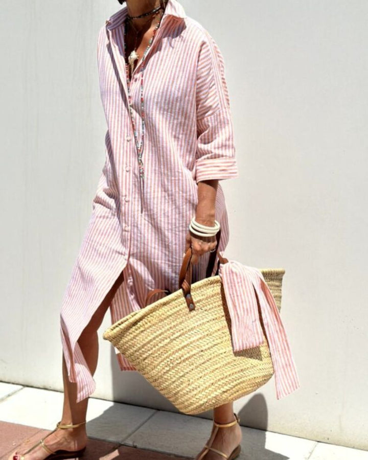 Sophia - Timeless Striped Shirt Summer Dress