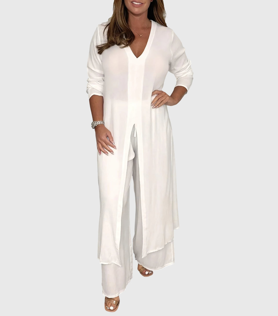 Olivia - Elegant Two-Piece V-Neck Set