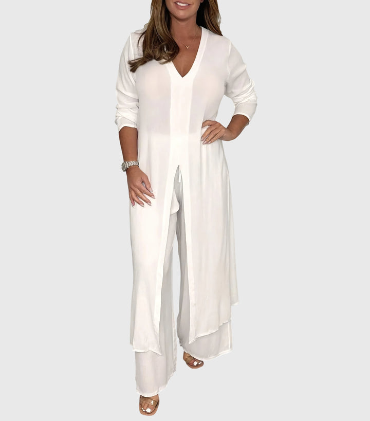 Olivia - Elegant Two-Piece V-Neck Set
