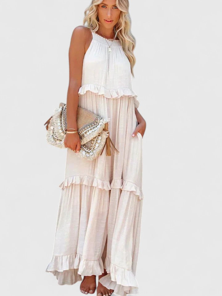 Shannon - Elegant Ruffle Flowy Dress For Women