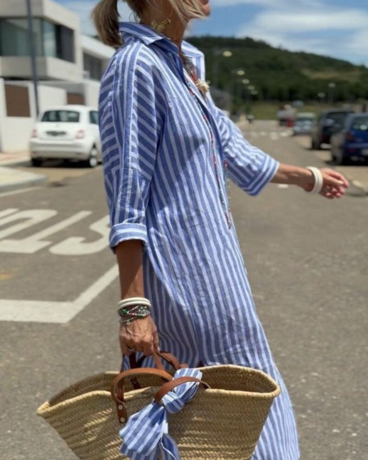 Sophia - Timeless Striped Shirt Summer Dress