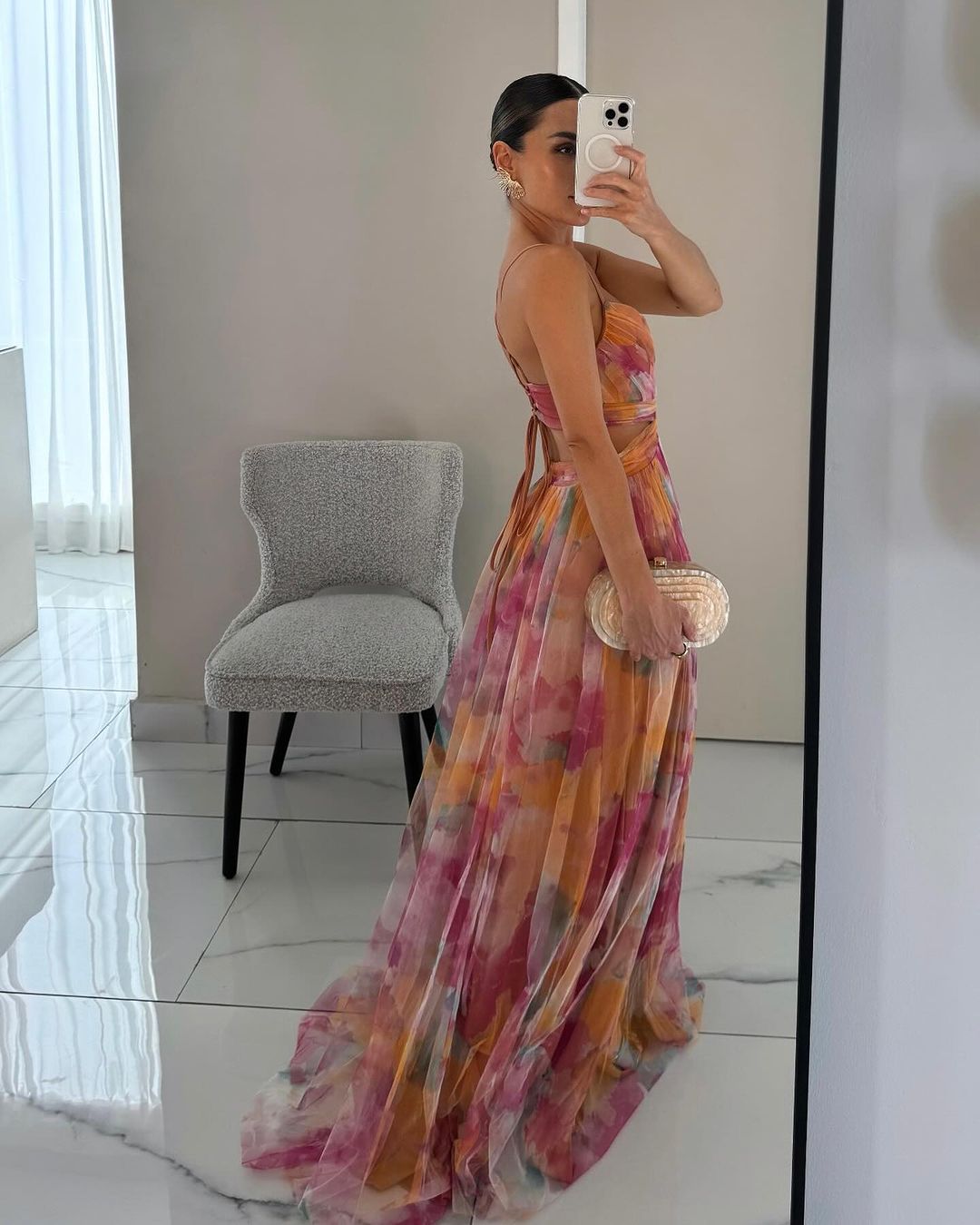 Cindy - Chic Floral Print A-line Maxi Dress