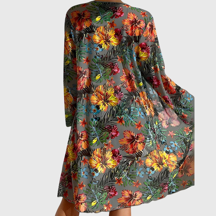 Isa - Women’s Tropical Print Swimsuit Cover Up Set