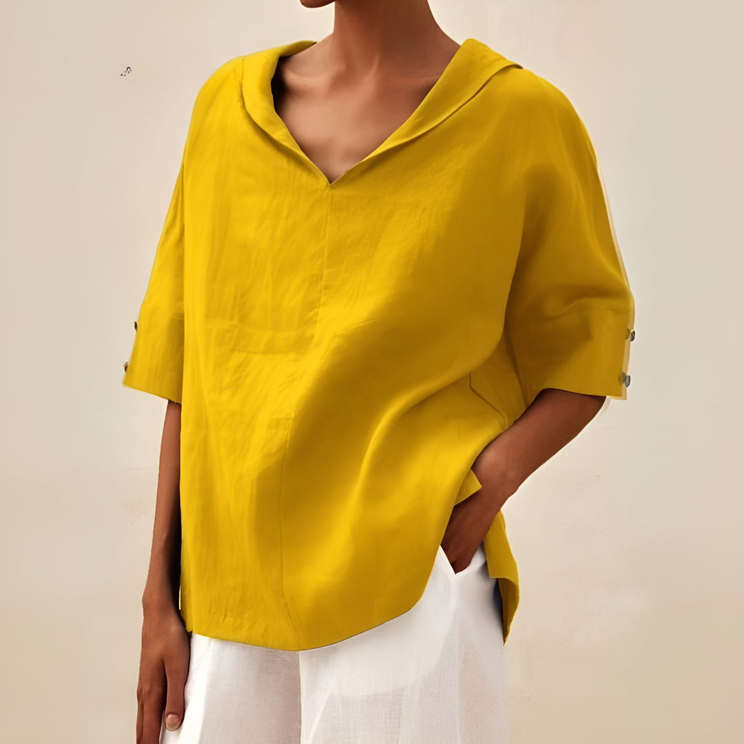 Kathleen - Comfortable V-Neck Blouse