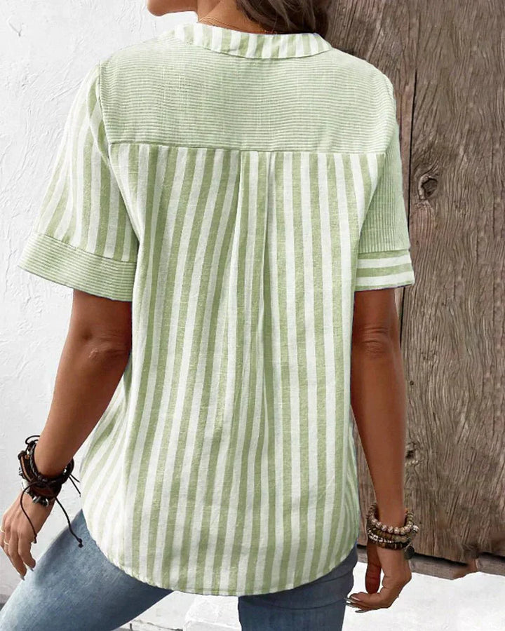 Monroe - Soft Striped Spring Blouse