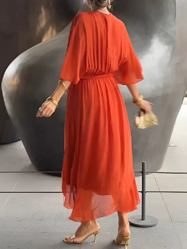 Lori - Women Timeless Wrap Midi Dress