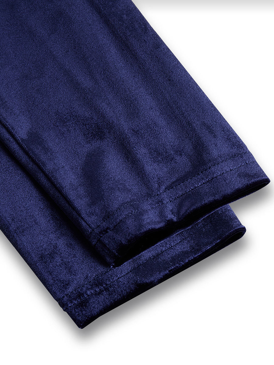 Sibella - Navy Long-Sleeve Formal Midi Dress