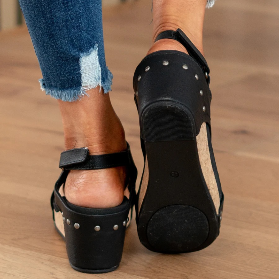 Linda - Suede Wedge Platform Sandals