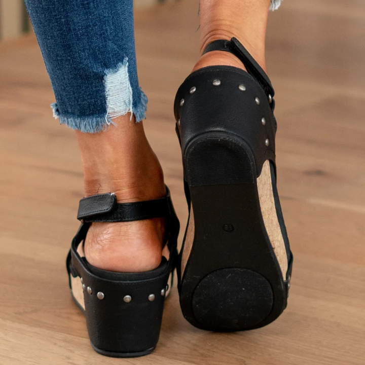 Linda - Suede Wedge Platform Sandals