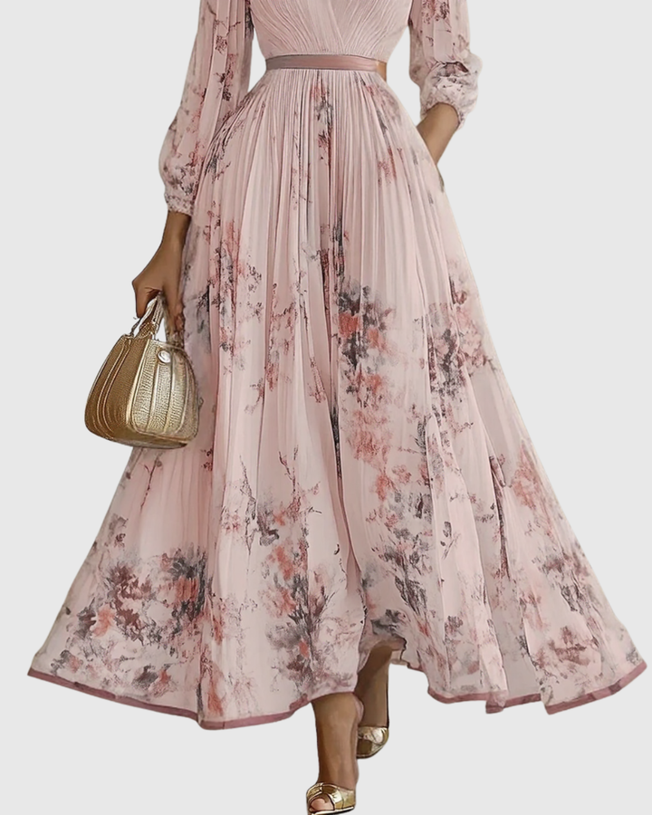 Rowella - Women Elegant Pleated Maxi Dress