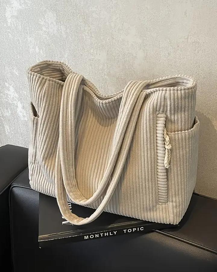 Lalevic – Ribbed Tote Bag Cord Detail Pockets