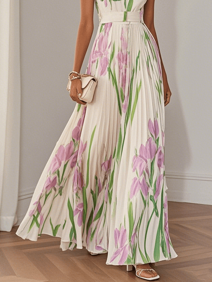 Clara - Women Chiffon Pleated Maxi Dress
