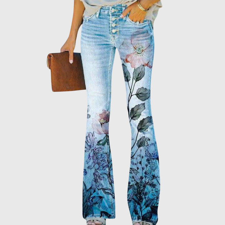 Cloe - Women Pants With Flowers