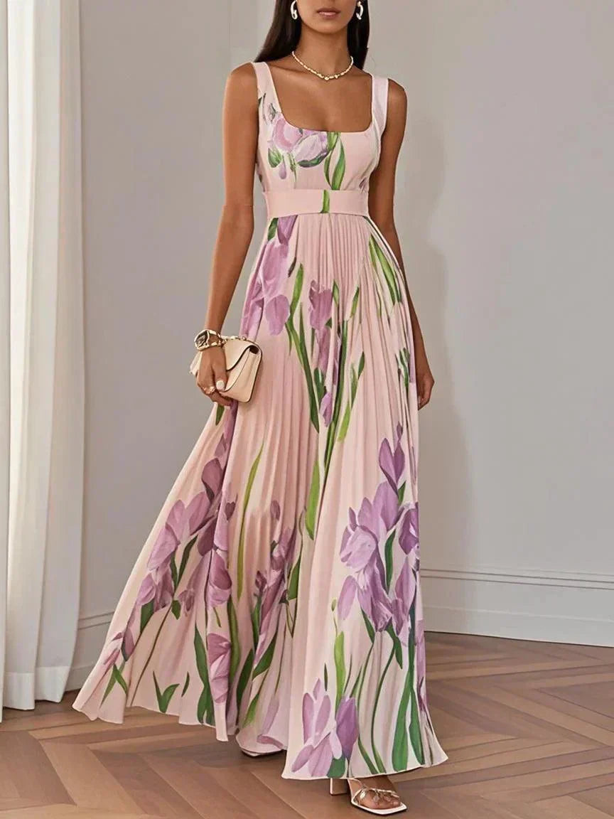 Clara - Women Chiffon Pleated Maxi Dress