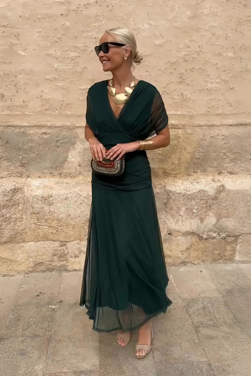 Alison - Green Elegant Formal Maxi Dress