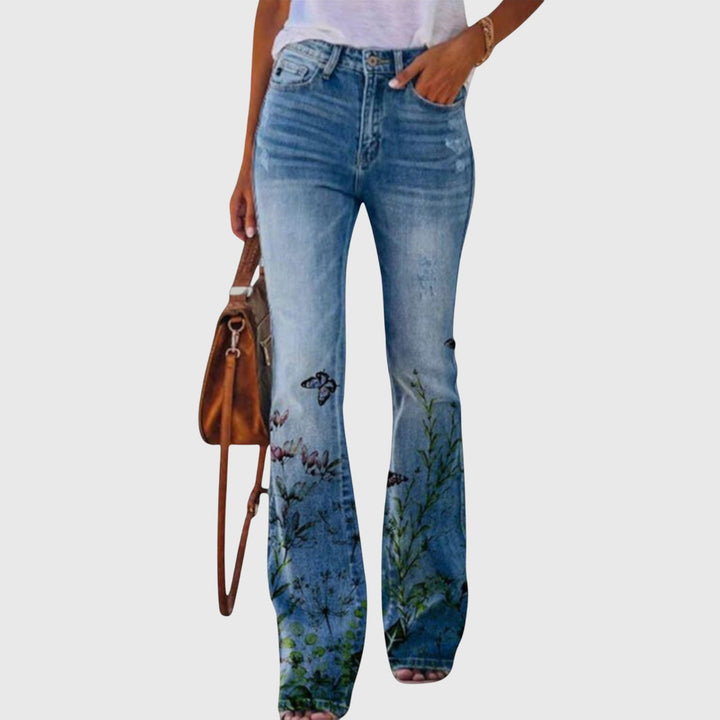 Cloe - Women Pants With Flowers