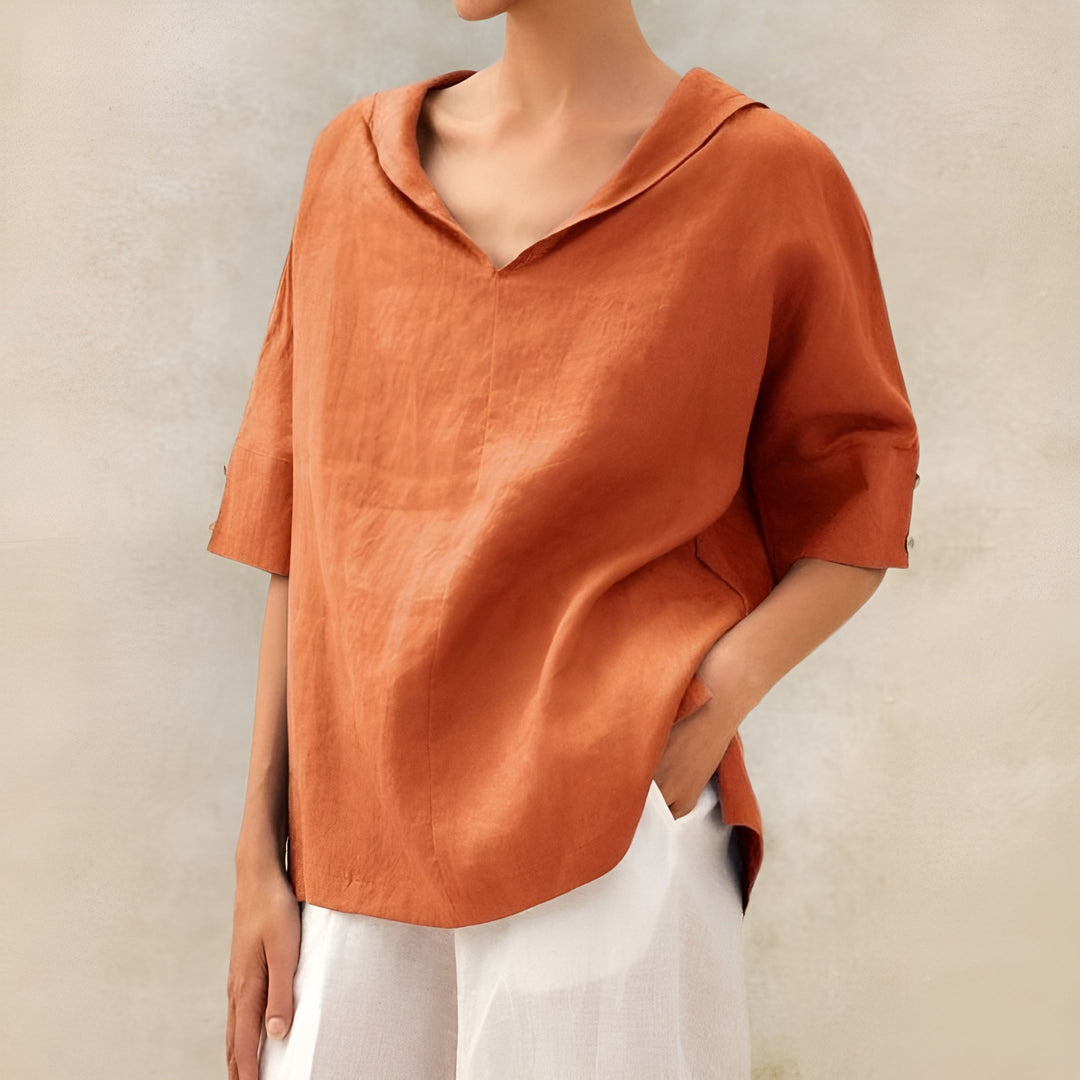 Kathleen - Comfortable V-Neck Blouse