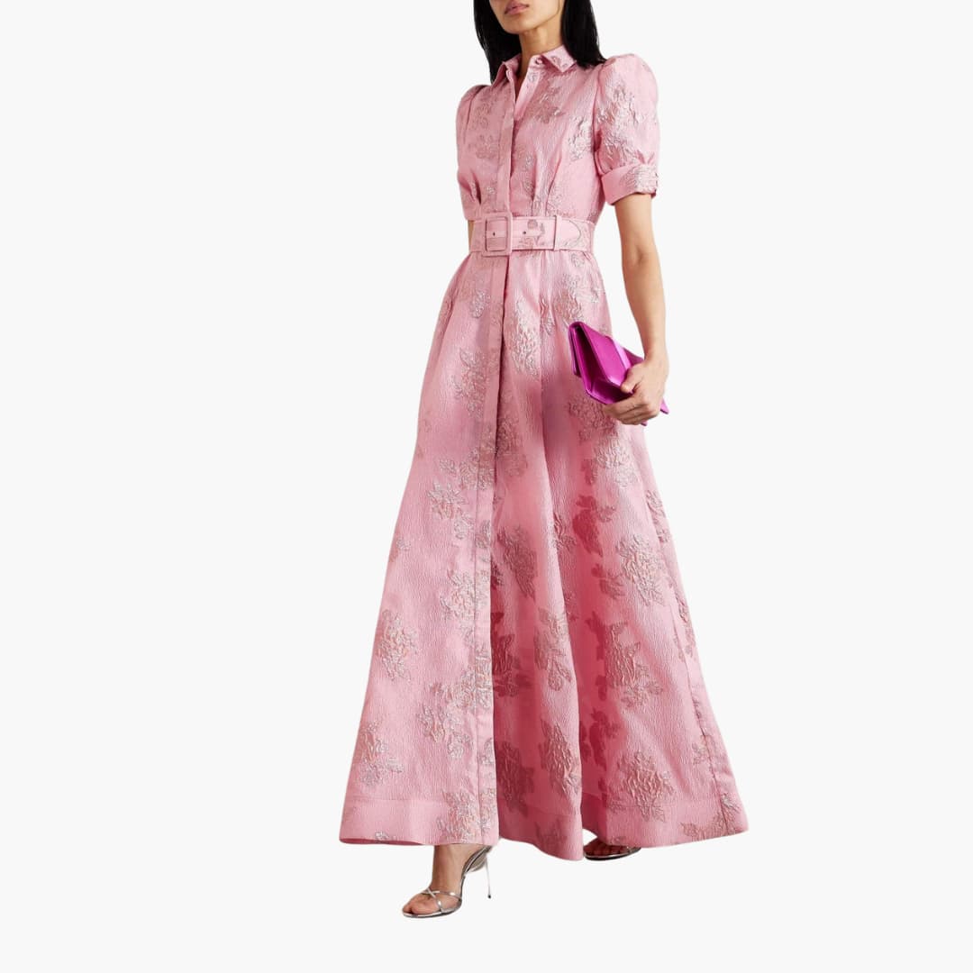 Kaya - Elegant Floral Dress with Belt For Women