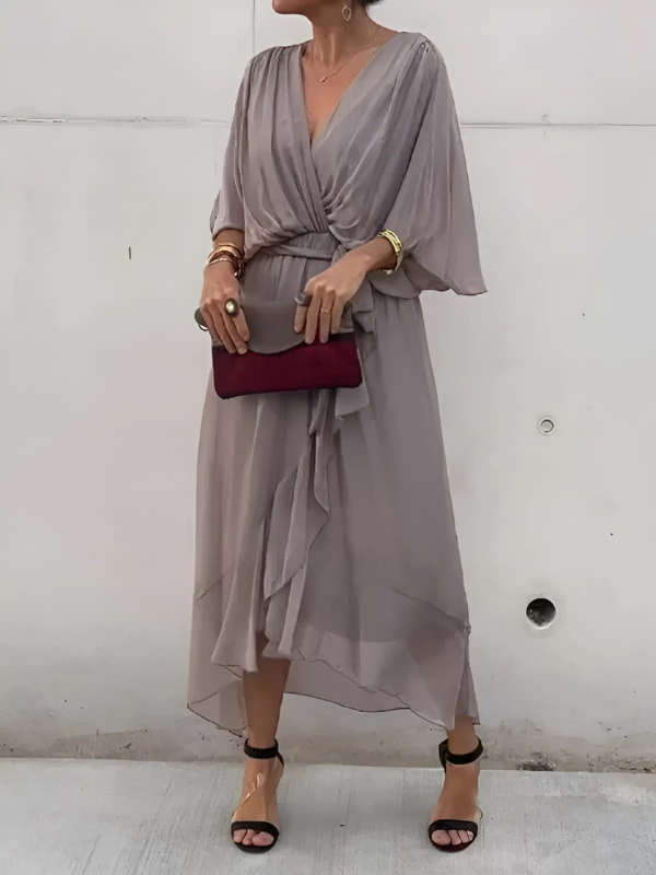 Lori - Women Timeless Wrap Midi Dress