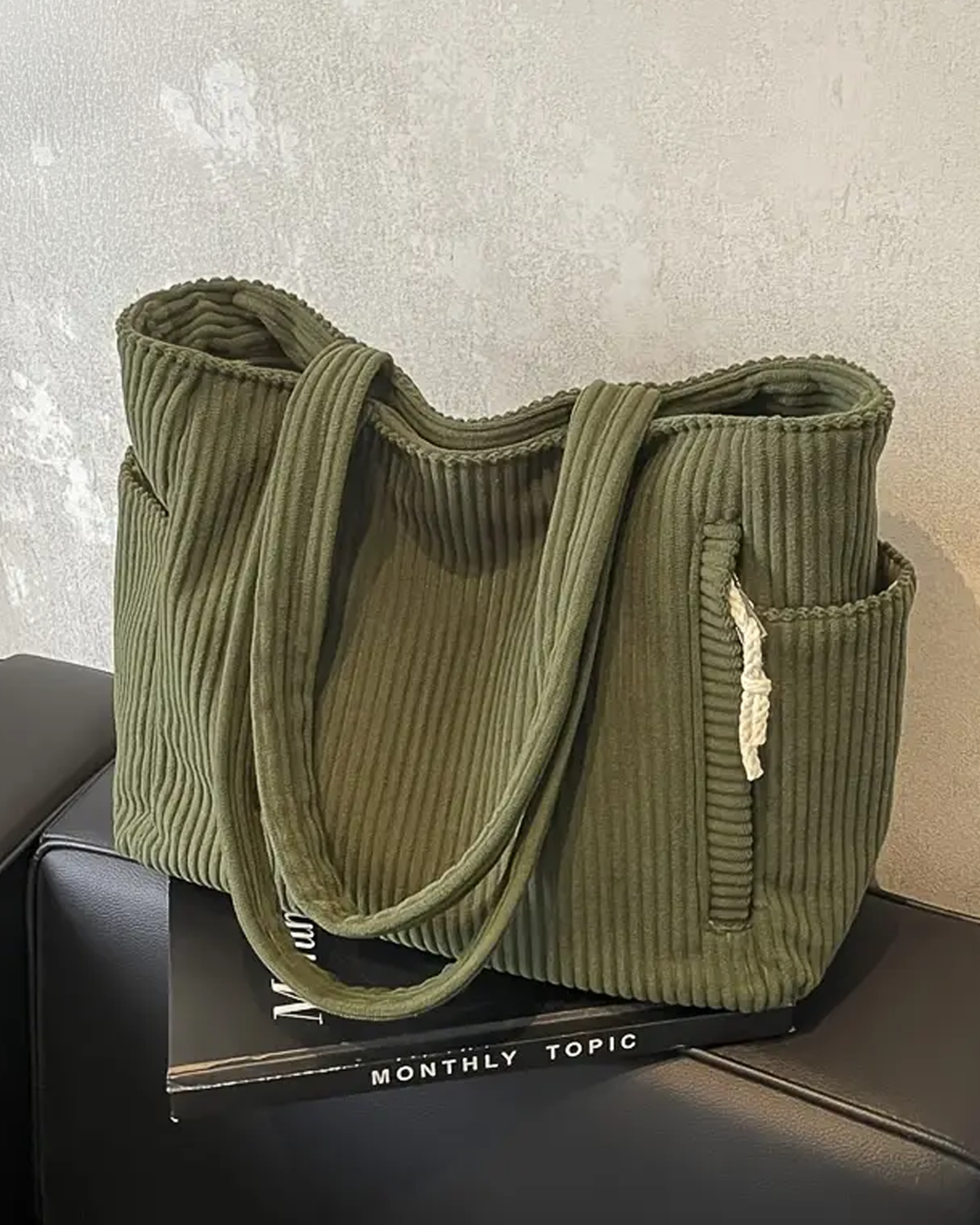 Lalevic – Ribbed Tote Bag Cord Detail Pockets
