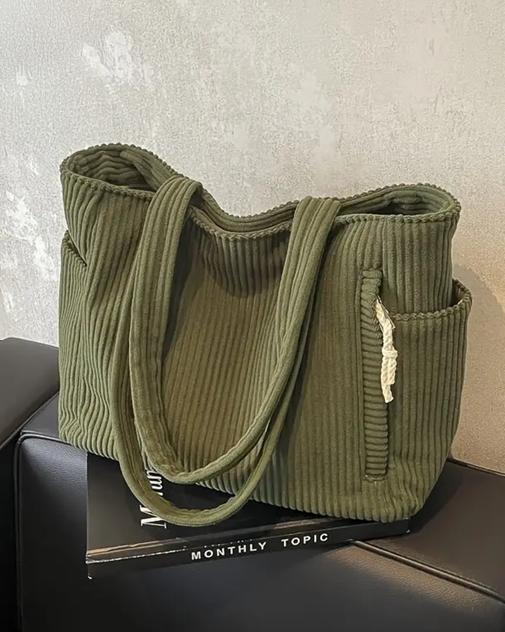 Lalevic – Ribbed Tote Bag Cord Detail Pockets