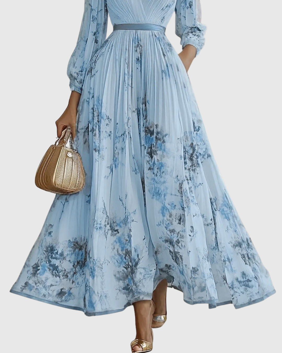 Rowella - Women Elegant Pleated Maxi Dress