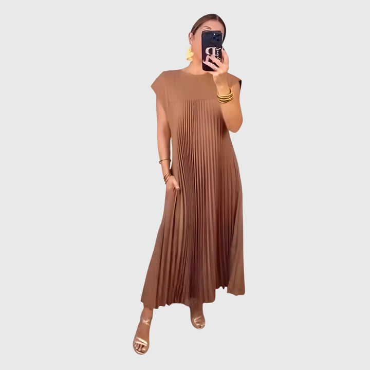 Mariana - Elegant Plated Sleeveless Women Dress