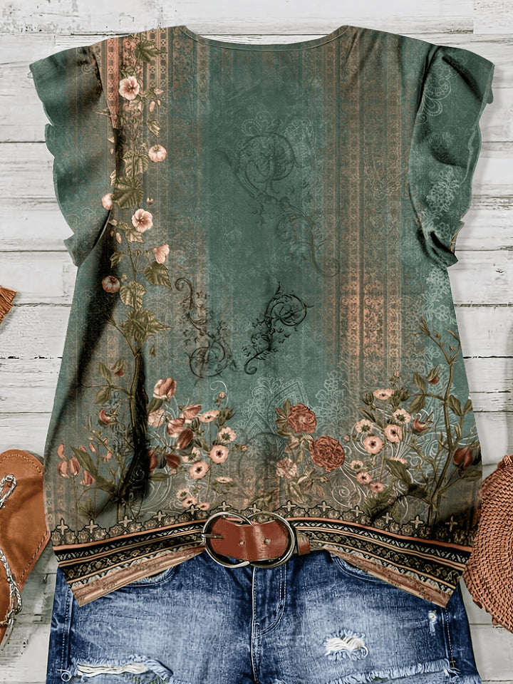 Haven - Summer V-Neck Pullover Blouse