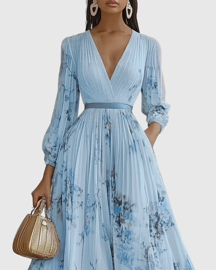Rowella - Women Elegant Pleated Maxi Dress
