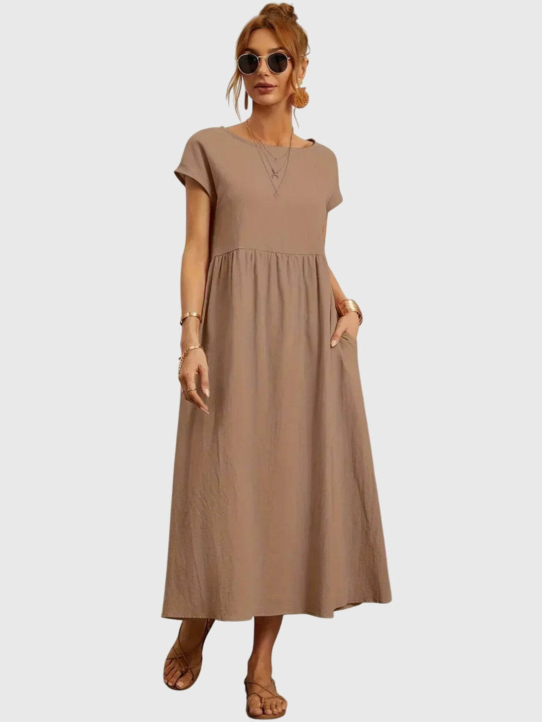 Giselle - Light Casual Maxi Dress with Pockets