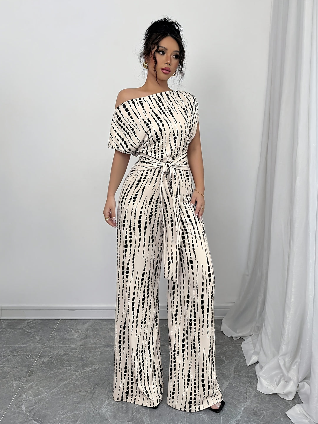 Ana - Elegant Front Tie Wide-Leg Maxi Dress