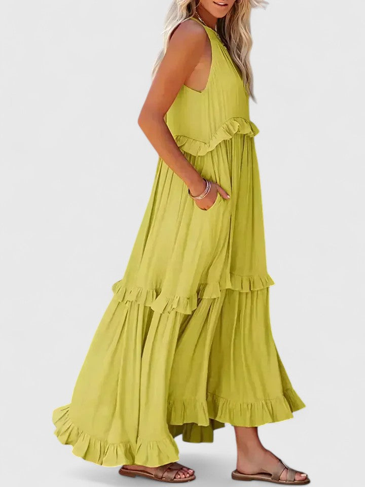 Shannon - Elegant Ruffle Flowy Dress For Women