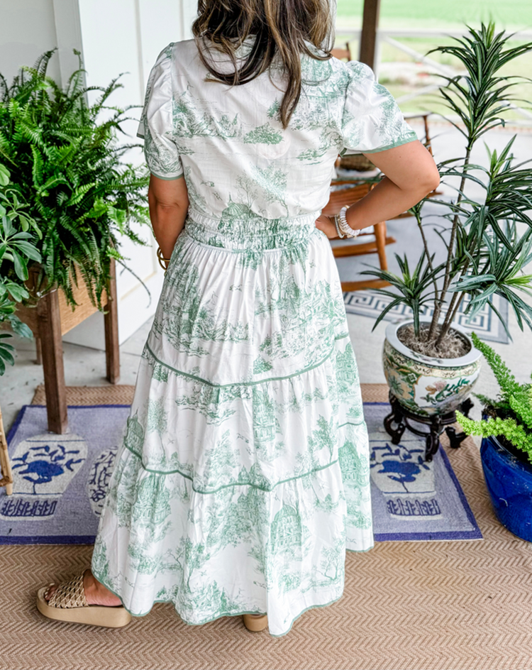 Camille - Classic Toile Maxi Dress