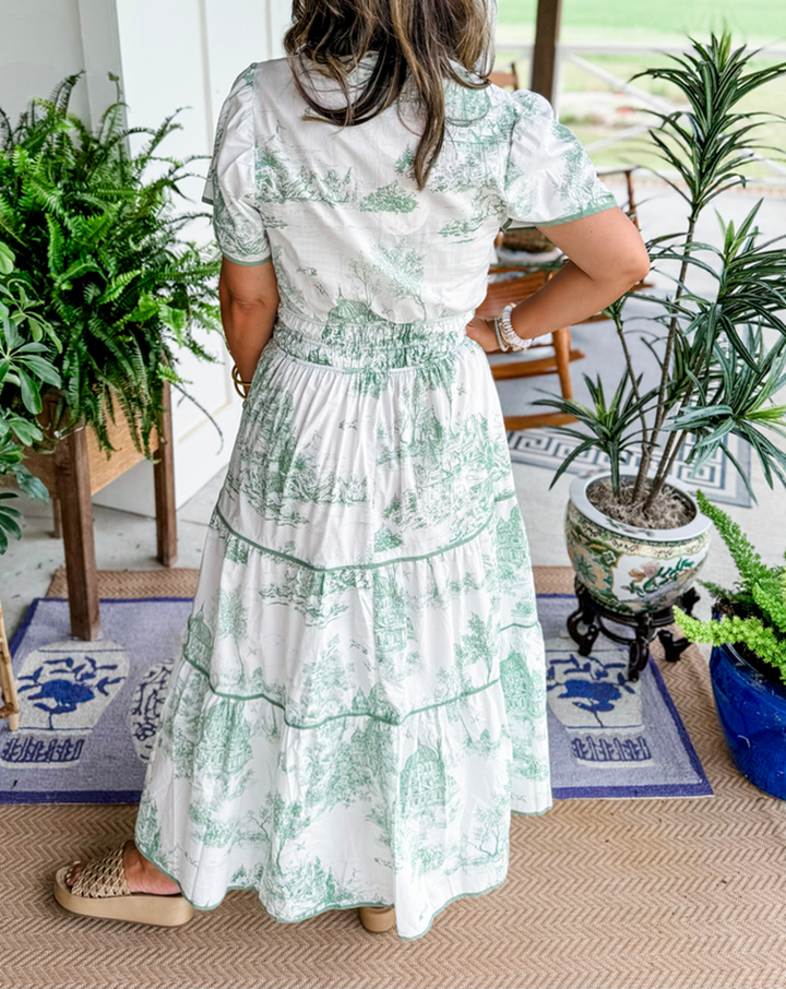 Camille - Classic Toile Maxi Dress