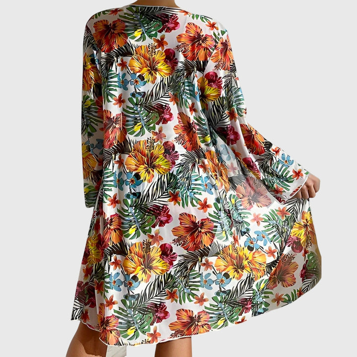 Isa - Women’s Tropical Print Swimsuit Cover Up Set