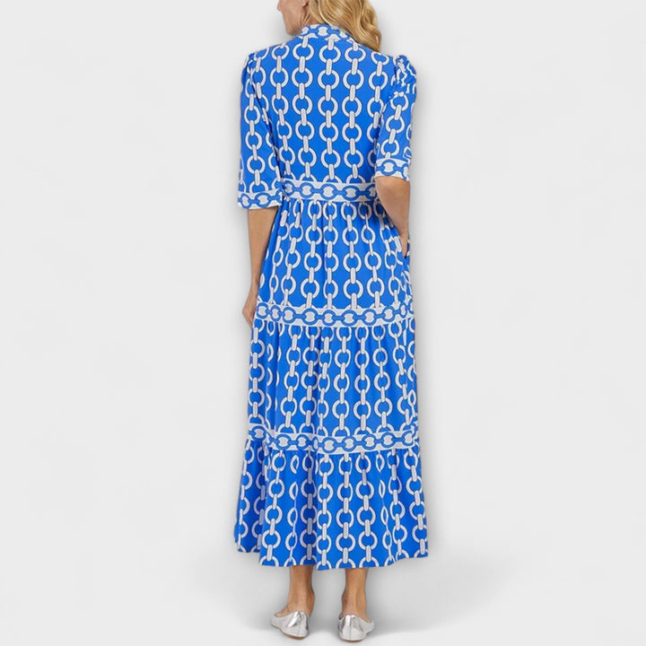 Wendy - Summer Midi Dress with Chain Pattern