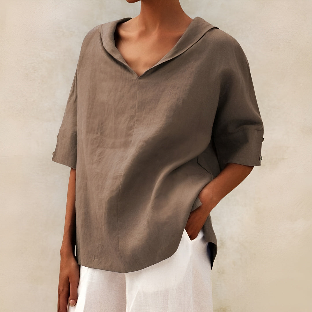Kathleen - Comfortable V-Neck Blouse