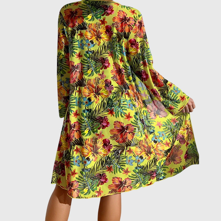Isa - Women’s Tropical Print Swimsuit Cover Up Set