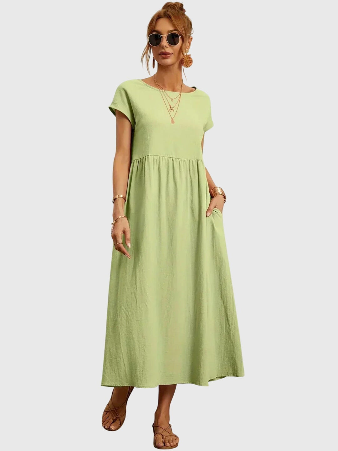 Giselle - Light Casual Maxi Dress with Pockets