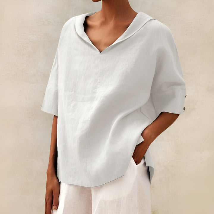 Kathleen - Comfortable V-Neck Blouse