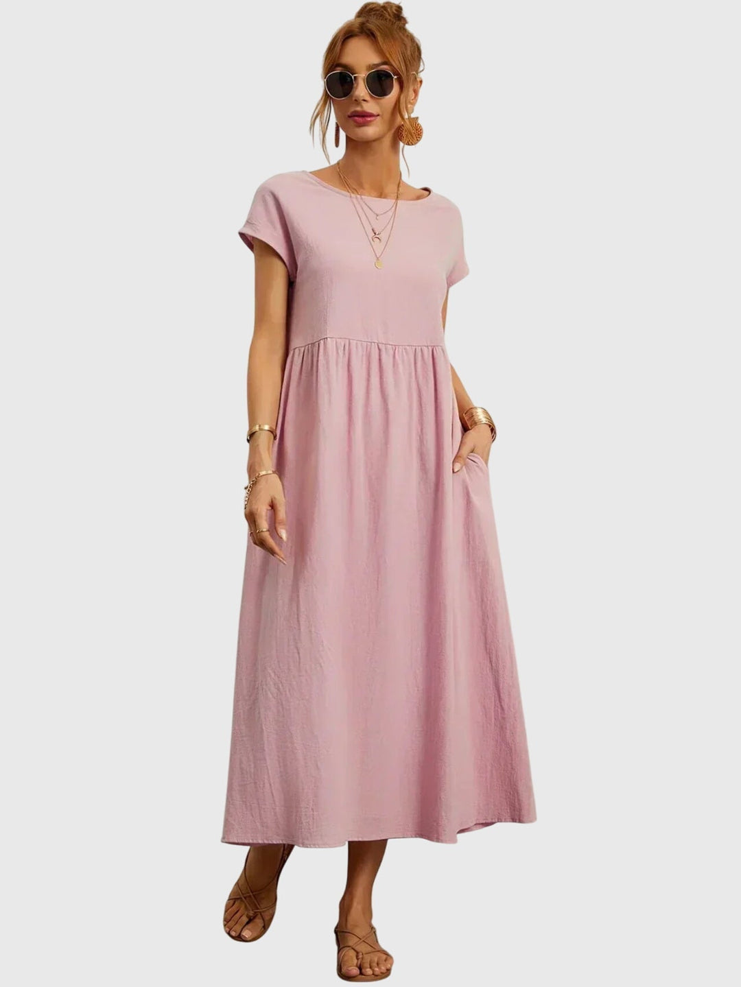 Giselle - Light Casual Maxi Dress with Pockets