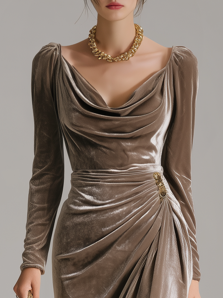 Mykah - Women Elegant Formal Midi Dress