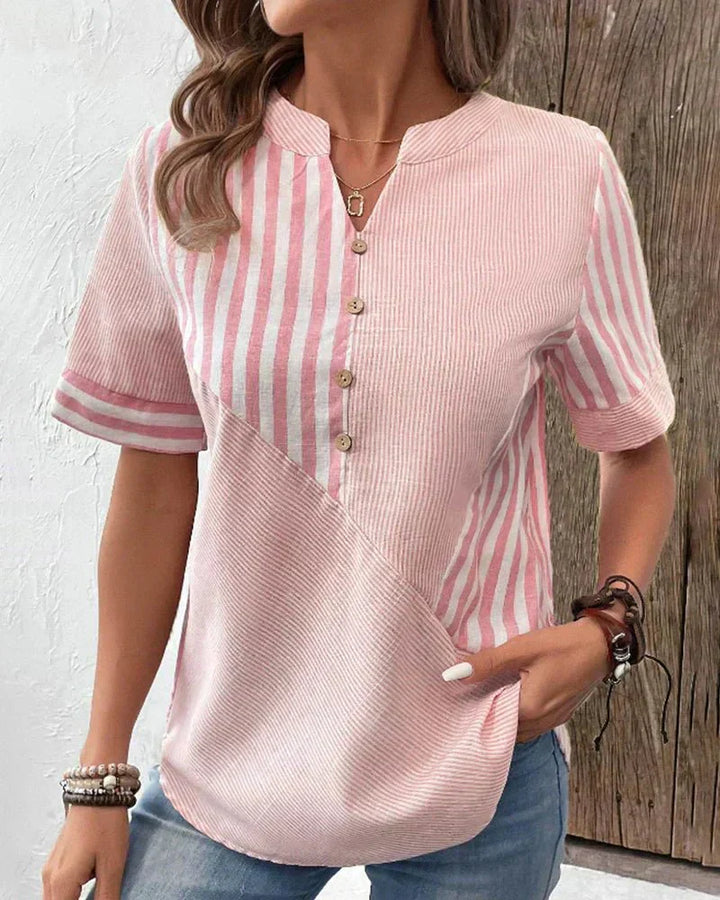 Monroe - Soft Striped Spring Blouse