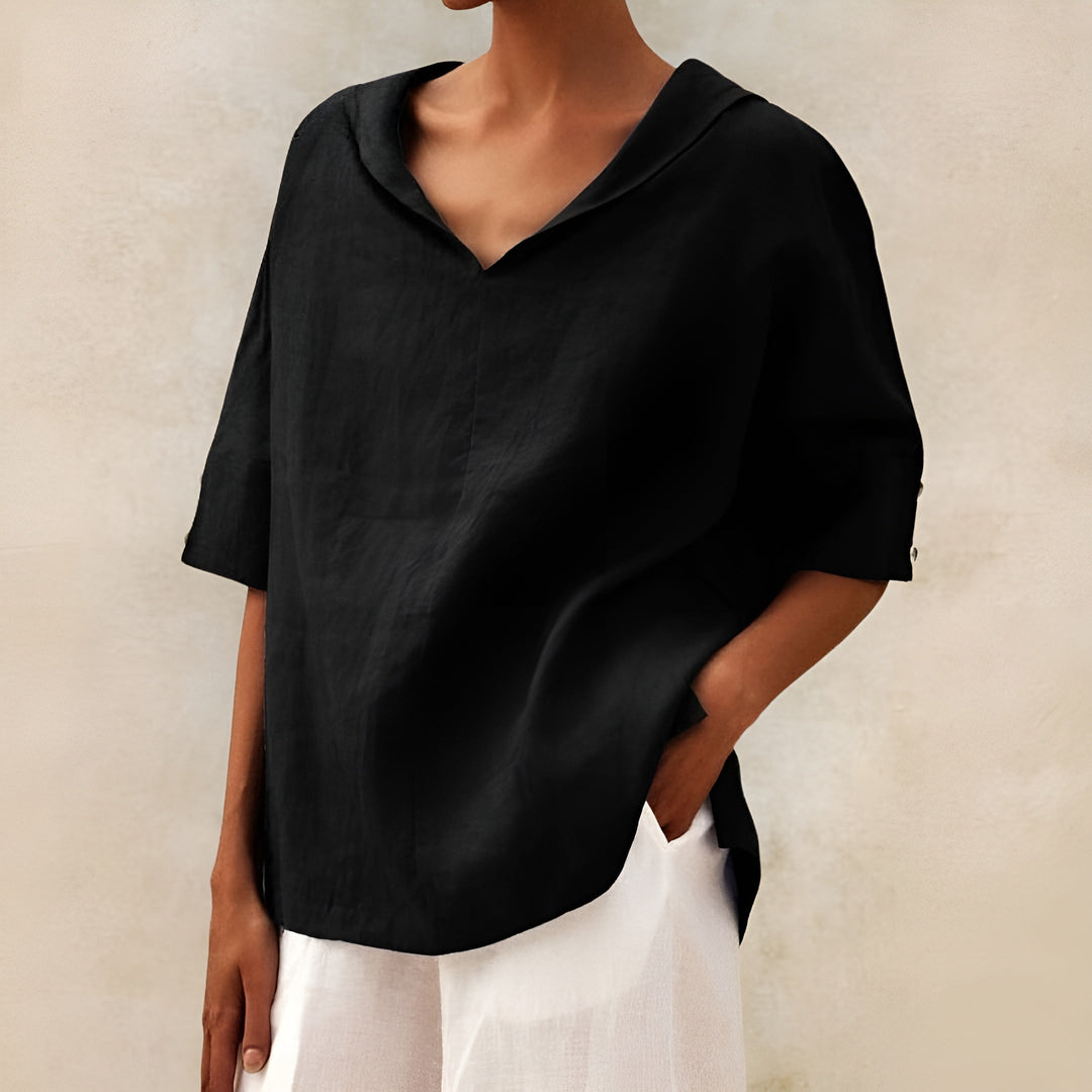 Kathleen - Comfortable V-Neck Blouse
