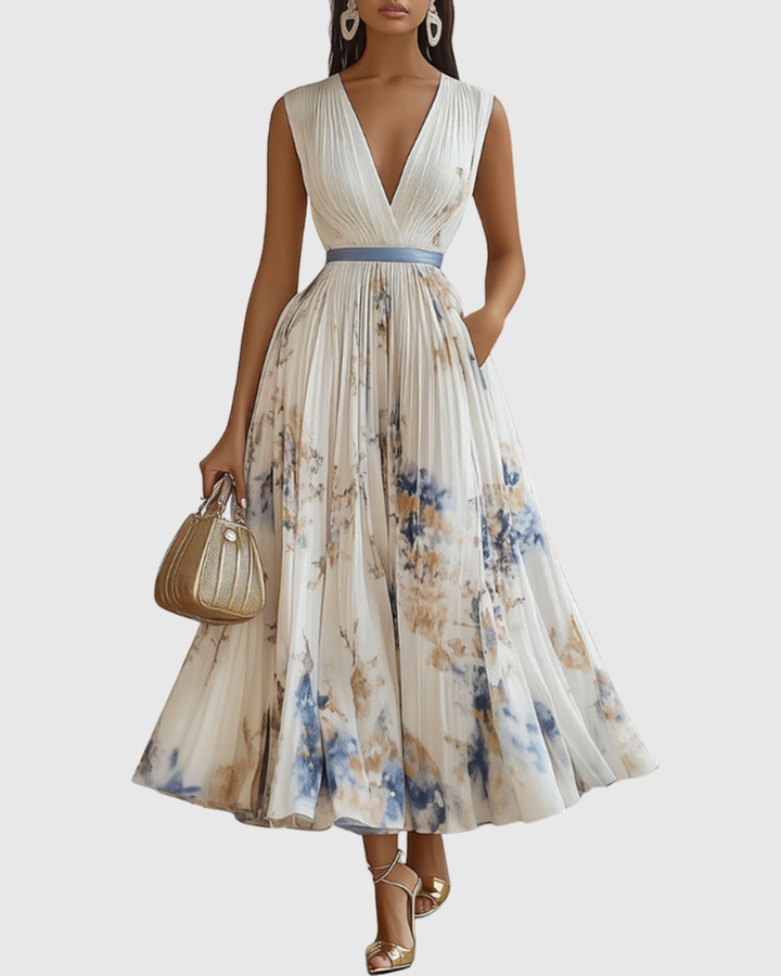 Rowella - Women Elegant Pleated Maxi Dress